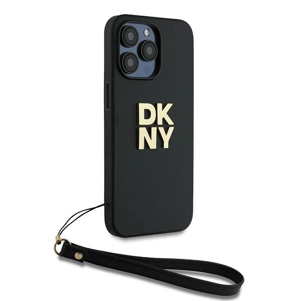 DKNY Wrist Strap Stock Logo case for iPhone 15 Pro Max - blackeng