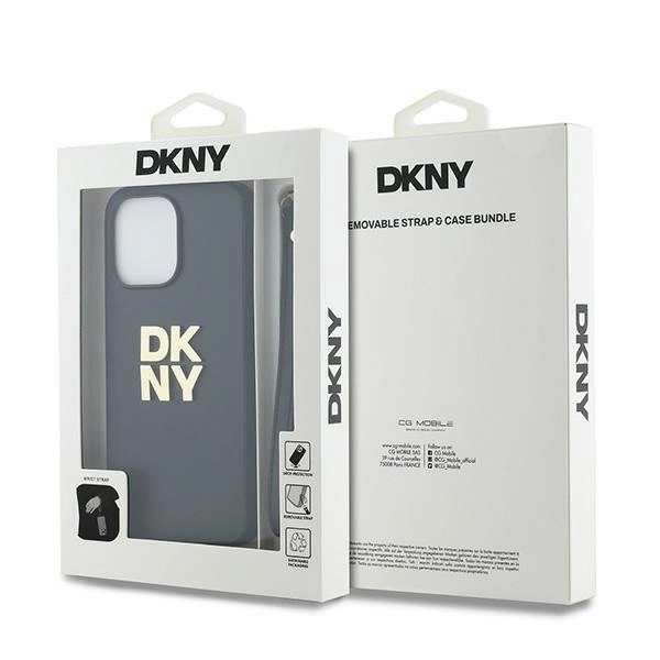 DKNY Wrist Strap Stock Logo case for iPhone 15 Pro Max - blackeng