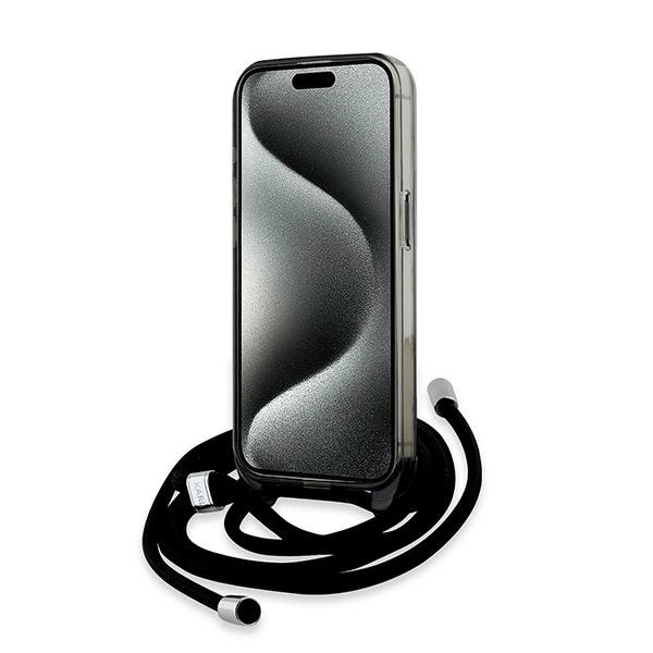 Karl Lagerfeld IML Crossbody Monogram Karl & Choupette Head MagSafe Case for iPhone 15 Pro - Blackeng