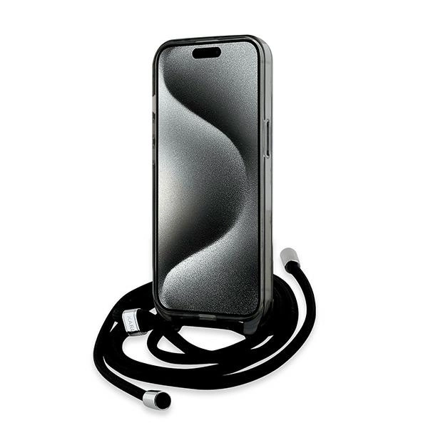 Karl Lagerfeld IML Crossbody Monogram Karl & Choupette Head MagSafe Case for iPhone 15 / 14 / 13 - Blackeng