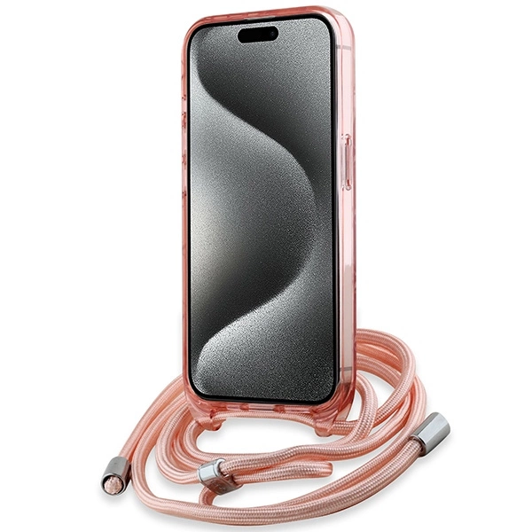 Karl Lagerfeld IML Crossbody Monogram Karl & Choupette Head MagSafe case for iPhone 15 / 14 / 13 - pinkeng
