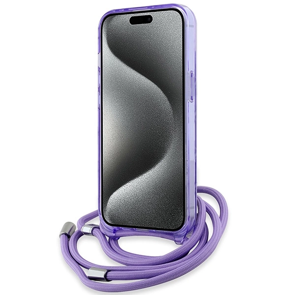 Karl Lagerfeld IML Crossbody Monogram Karl & Choupette Head MagSafe case for iPhone 15 / 14 / 13 - purpleeng
