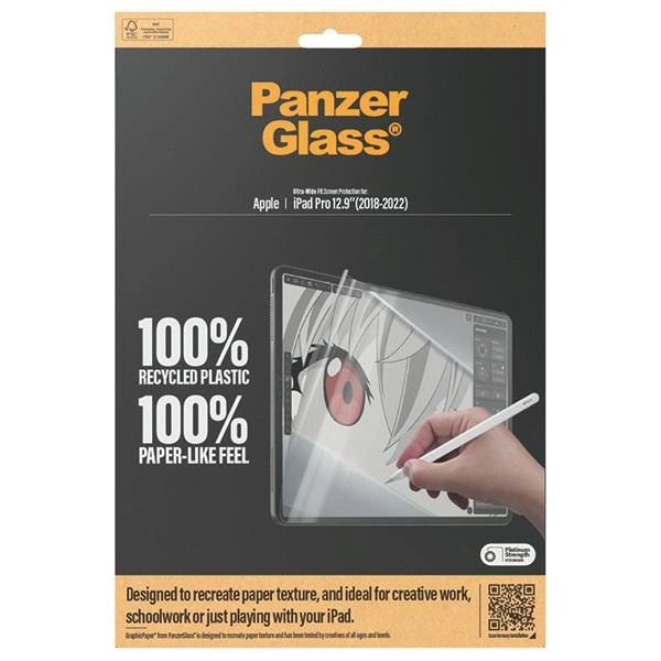 Antibacterial PanzerGlass GraphicPaper foil with a glare filter for iPad Pro 12.9" 2018 / 2020 / 2021 / 2022eng
