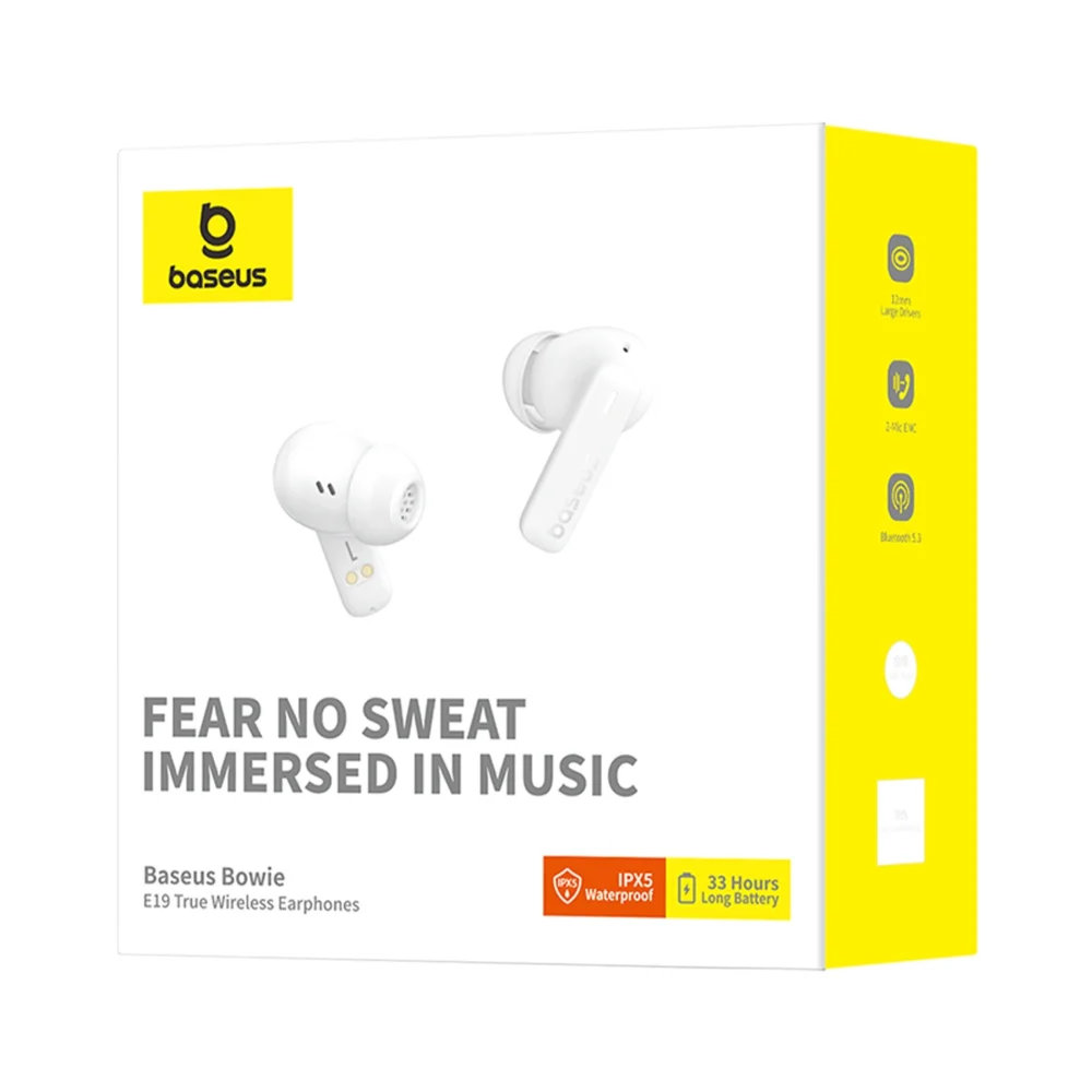 Baseus Bowie E19 TWS In-Ear Wireless Headphones - Whiteeng
