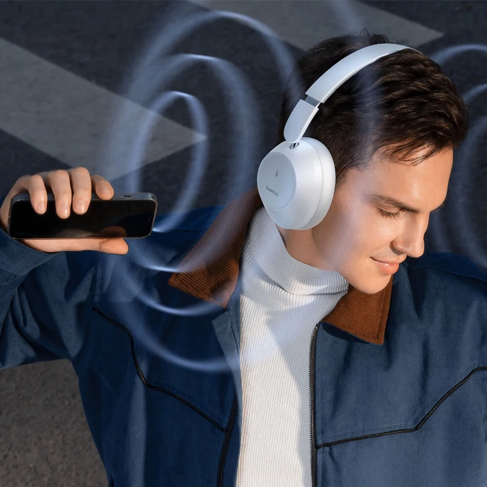 Baseus Bass 30 Max Wireless On-Ear Bluetooth 5.3 Headphones - Whiteeng