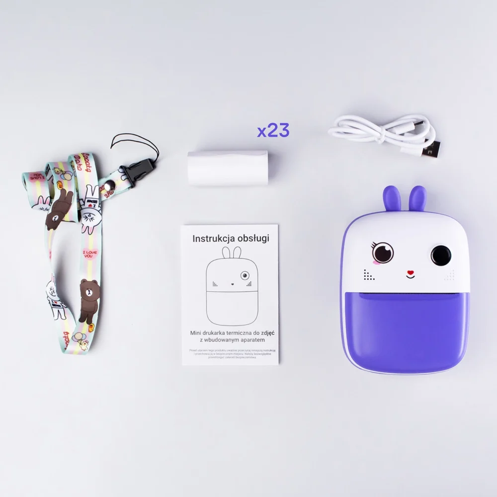 Mini Thermal Printer for Kids with Camera and Camcorder - Purpleeng