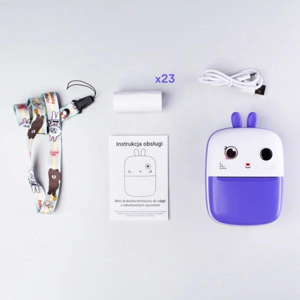 Mini Thermal Printer for Kids with Camera and Camcorder - Purpleeng