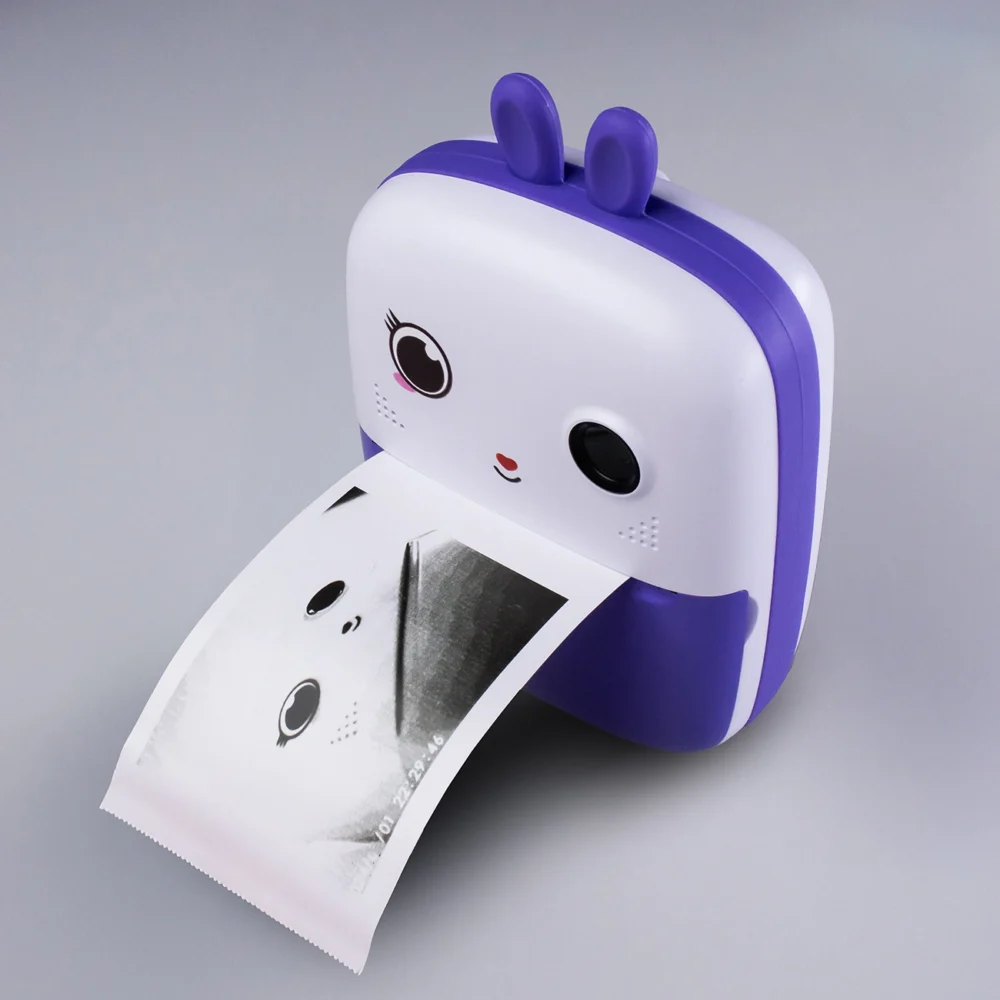 Mini Thermal Printer for Kids with Camera and Camcorder - Purpleeng