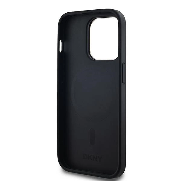 DKNY Leather Checkered Mono Pattern MagSafe Case for iPhone 13 Pro / 13 - Blackeng