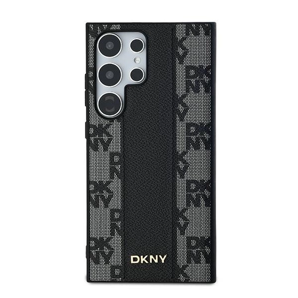 DKNY Leather Checkered Mono Pattern MagSafe Case for Samsung Galaxy S24 Ultra - Blackeng