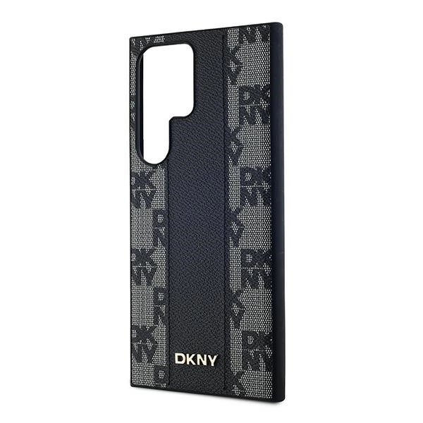 DKNY Leather Checkered Mono Pattern MagSafe Case for Samsung Galaxy S24 Ultra - Blackeng
