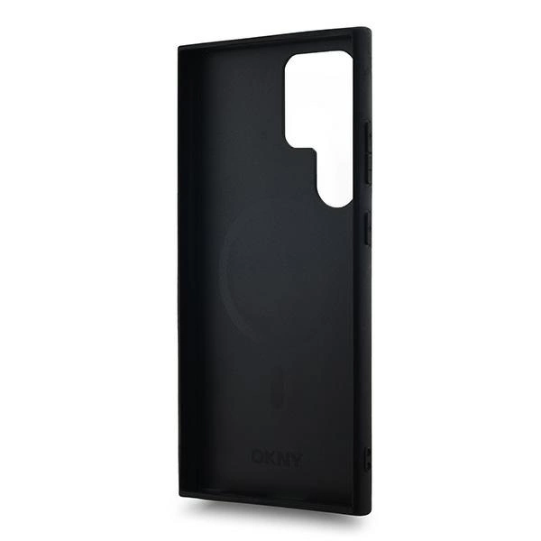 DKNY Leather Checkered Mono Pattern MagSafe Case for Samsung Galaxy S24 Ultra - Blackeng