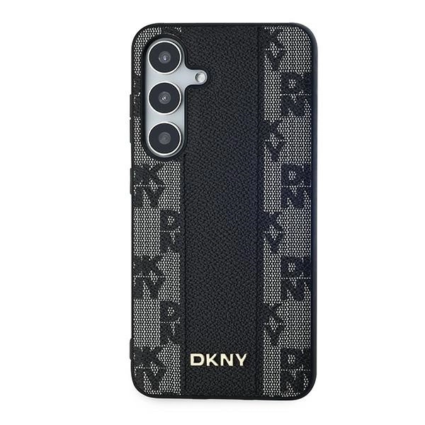 DKNY Leather Checkered Mono Pattern MagSafe case for Samsung Galaxy S24 - blackeng