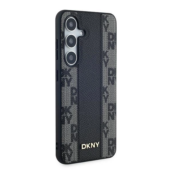 DKNY Leather Checkered Mono Pattern MagSafe case for Samsung Galaxy S24 - blackeng