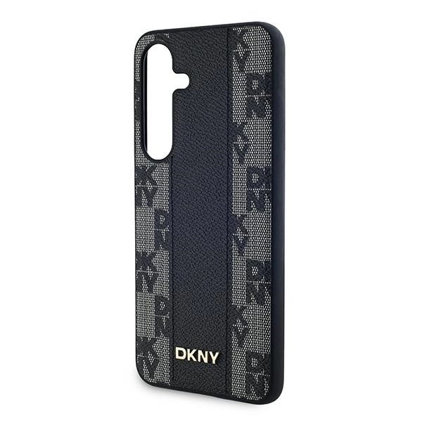 DKNY Leather Checkered Mono Pattern MagSafe case for Samsung Galaxy S24 - blackeng
