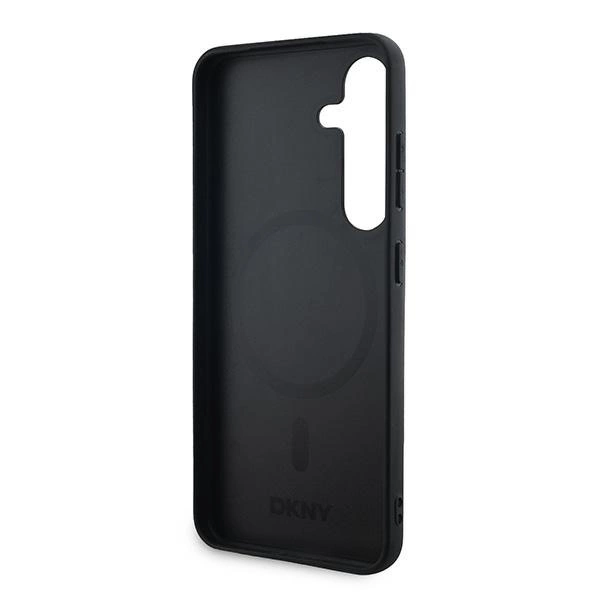 DKNY Leather Checkered Mono Pattern MagSafe case for Samsung Galaxy S24 - blackeng
