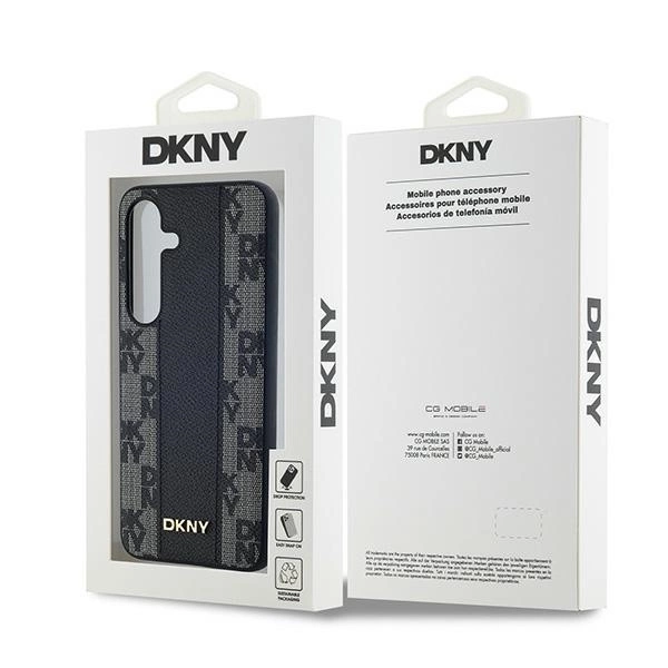 DKNY Leather Checkered Mono Pattern MagSafe case for Samsung Galaxy S24 - blackeng