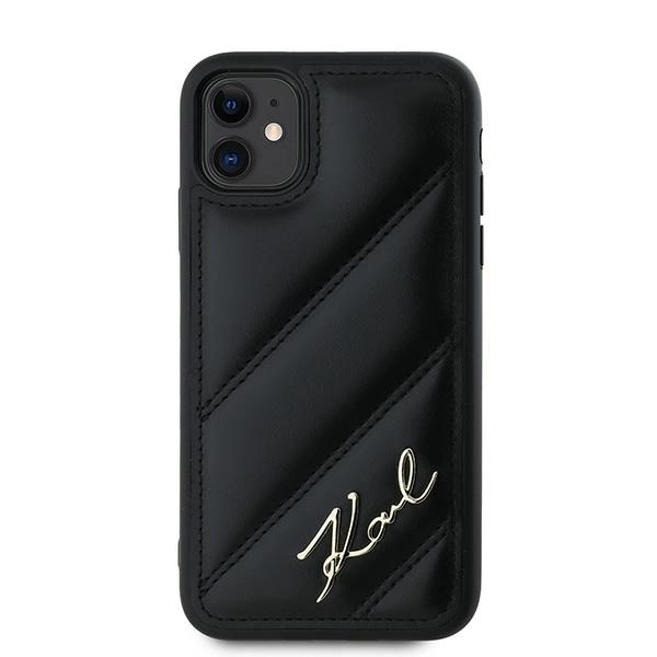 Karl Lagerfeld Diagonal Quilted Script case for iPhone 11 / Xr - blackeng