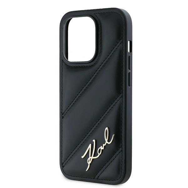 Karl Lagerfeld Diagonal Quilted Script case for iPhone 13 Pro / 13 - blackeng