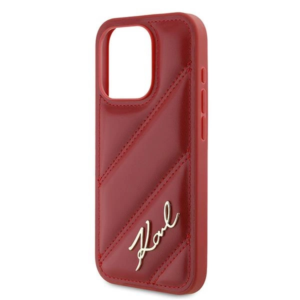 Karl Lagerfeld Diagonal Quilted Script case for iPhone 15 Pro - redeng