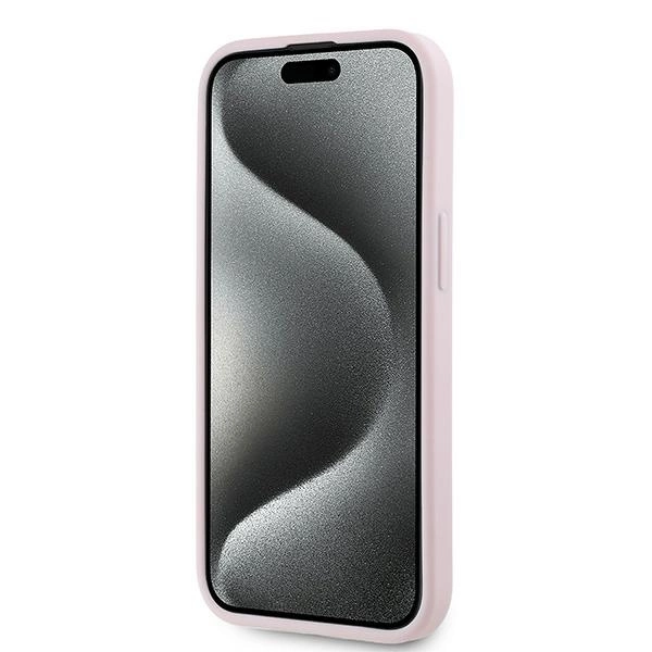 Karl Lagerfeld Diagonal Quilted Script case for iPhone 15 Plus / 14 Plus - pinkeng