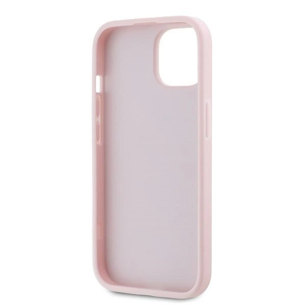 Karl Lagerfeld Diagonal Quilted Script case for iPhone 15 Plus / 14 Plus - pinkeng