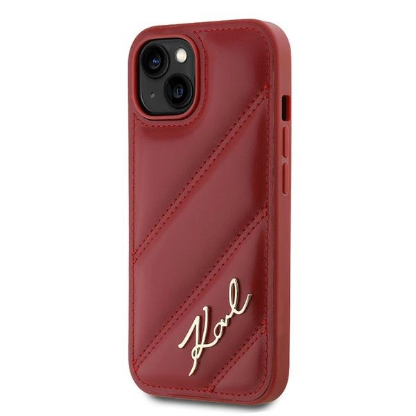 Karl Lagerfeld Diagonal Quilted Script case for iPhone 15 / 14 / 13 - redeng