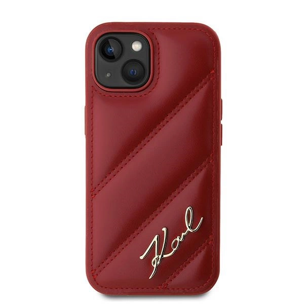 Karl Lagerfeld Diagonal Quilted Script case for iPhone 15 / 14 / 13 - redeng