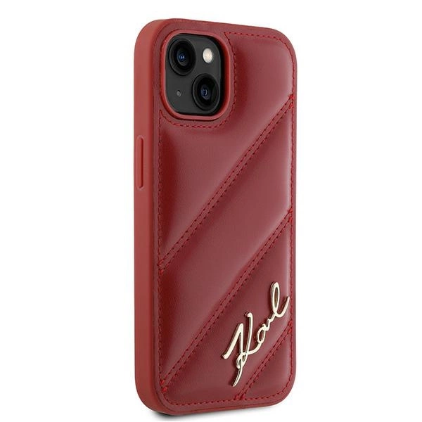 Karl Lagerfeld Diagonal Quilted Script case for iPhone 15 / 14 / 13 - redeng