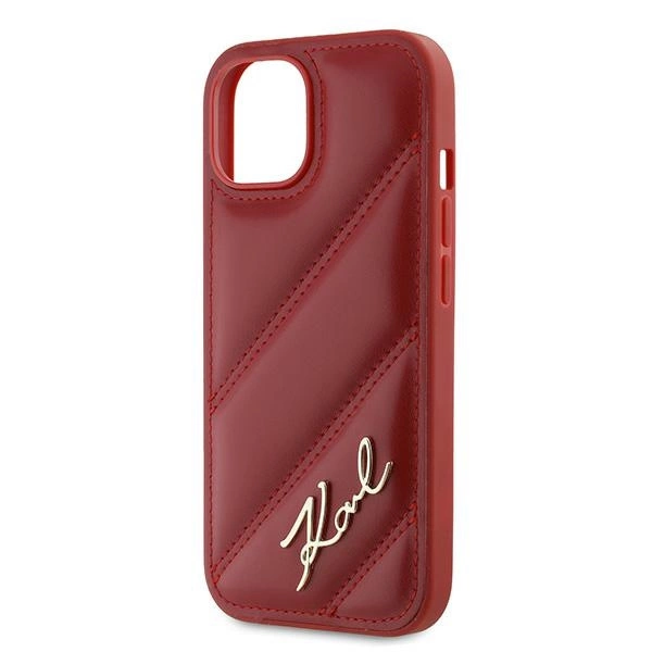 Karl Lagerfeld Diagonal Quilted Script case for iPhone 15 / 14 / 13 - redeng
