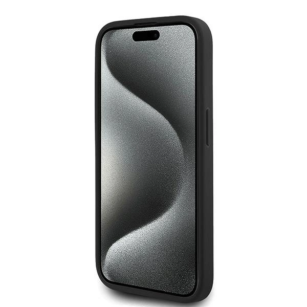 Karl Lagerfeld Diagonal Quilted Script case for iPhone 15 Pro Max - blackeng