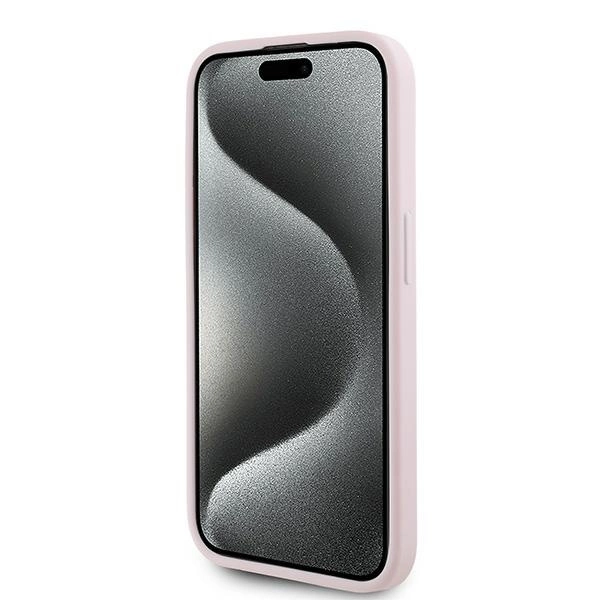 Karl Lagerfeld Diagonal Quilted Script case for iPhone 15 Pro Max - pinkeng
