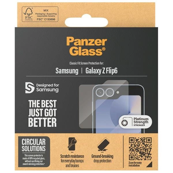 PanzerGlass Classic Fit glass on Samsung Galaxy Z Flip 6eng