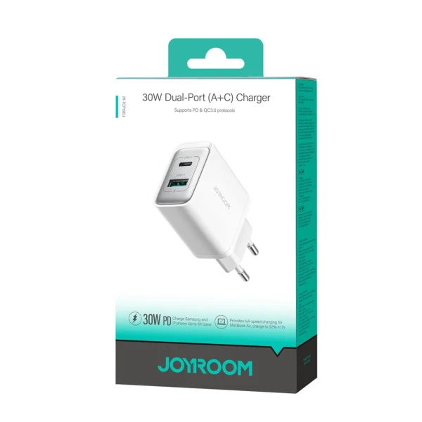 Joyroom JR-TCF15 network charger USB-C / USB-A 30W - whiteeng
