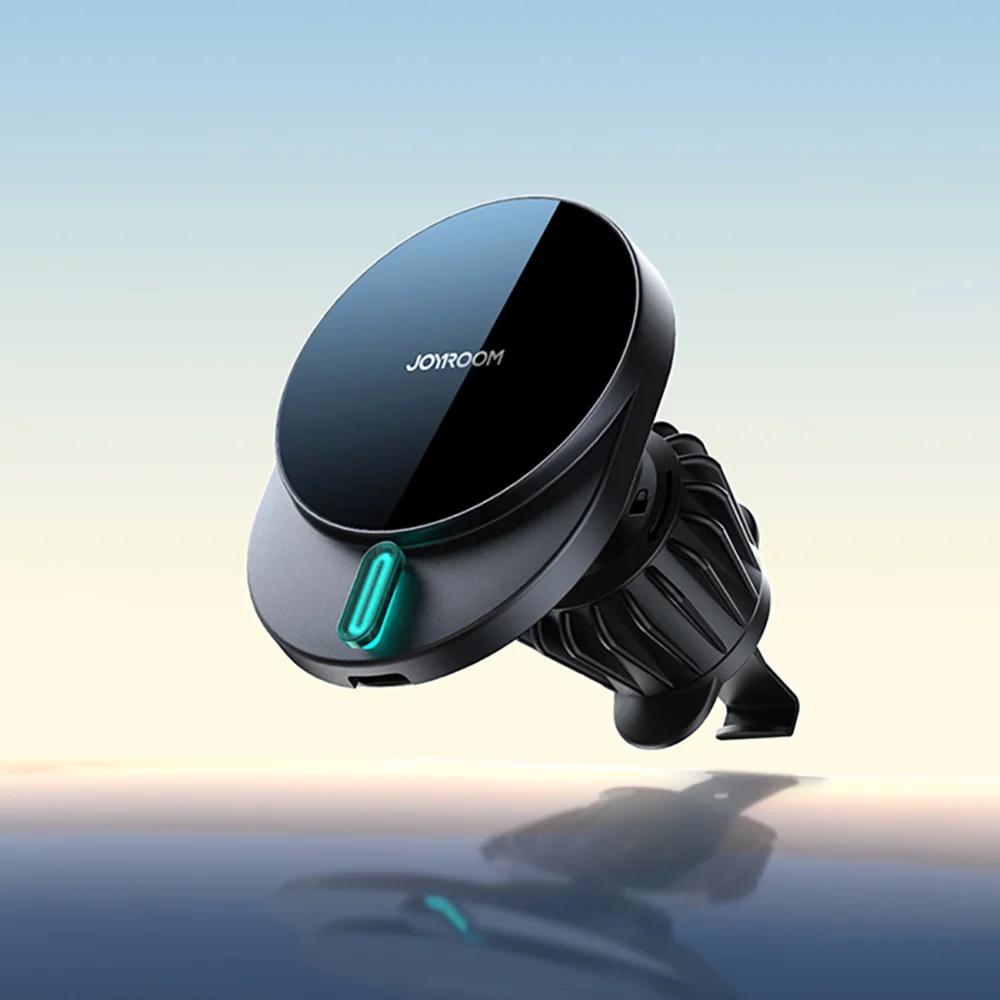 Joyroom JR-ZS409 magnetic holder with 15W inductive charger for car air vent - blackeng