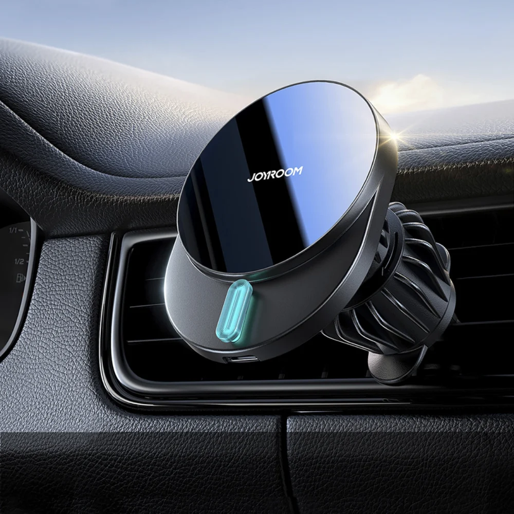Joyroom JR-ZS409 magnetic holder with 15W inductive charger for car air vent - blackeng