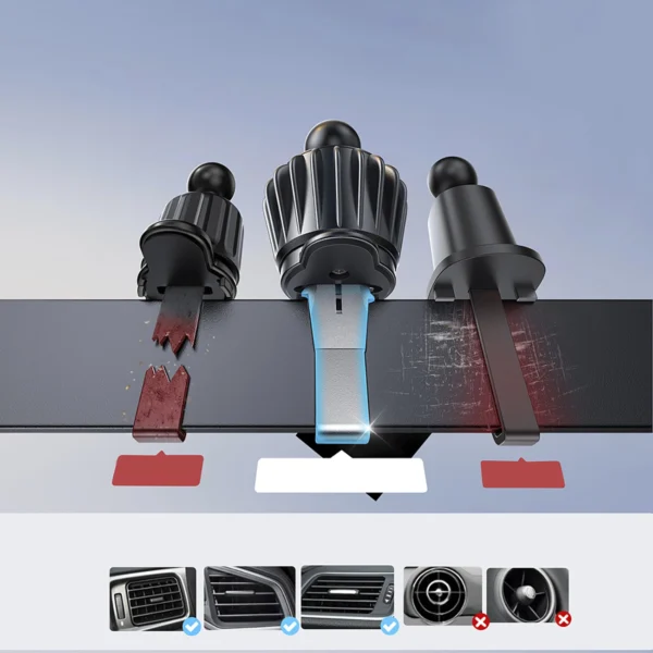Joyroom JR-ZS409 magnetic holder with 15W inductive charger for car air vent - blackeng
