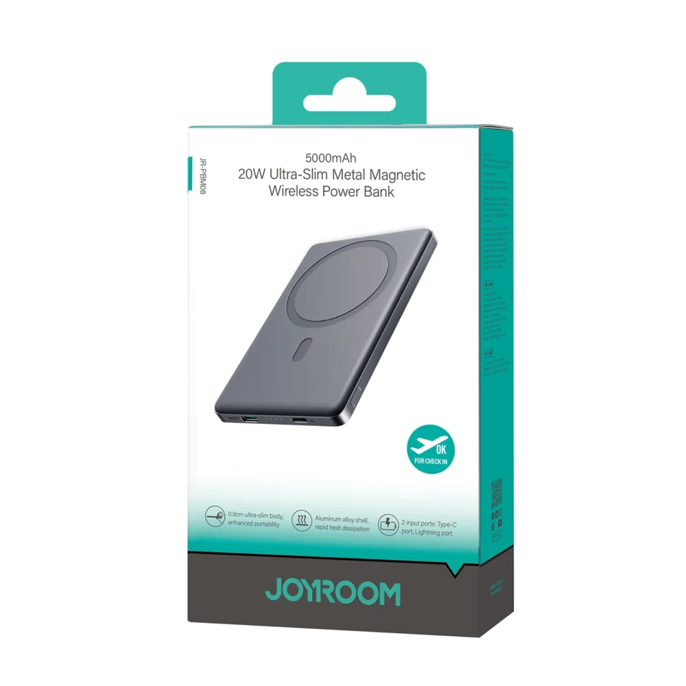 Powerbank Joyroom JR-PBM08 5000mAh 20W with inductive charging - grayeng