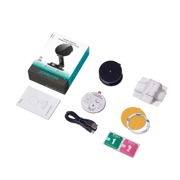 Joyroom JR-ZS408 magnetic holder with 15W inductive charger for car cockpit - blackeng