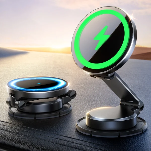 Joyroom JR-ZS408 magnetic holder with 15W inductive charger for car cockpit - blackeng