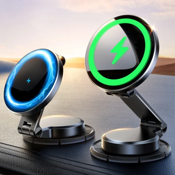 Joyroom JR-ZS408 magnetic holder with 15W inductive charger for car cockpit - blackeng
