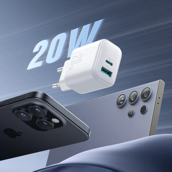 Joyroom JR-TCF21 network charger USB-C / USB-A 20W PD / QC 3.0 - whiteeng