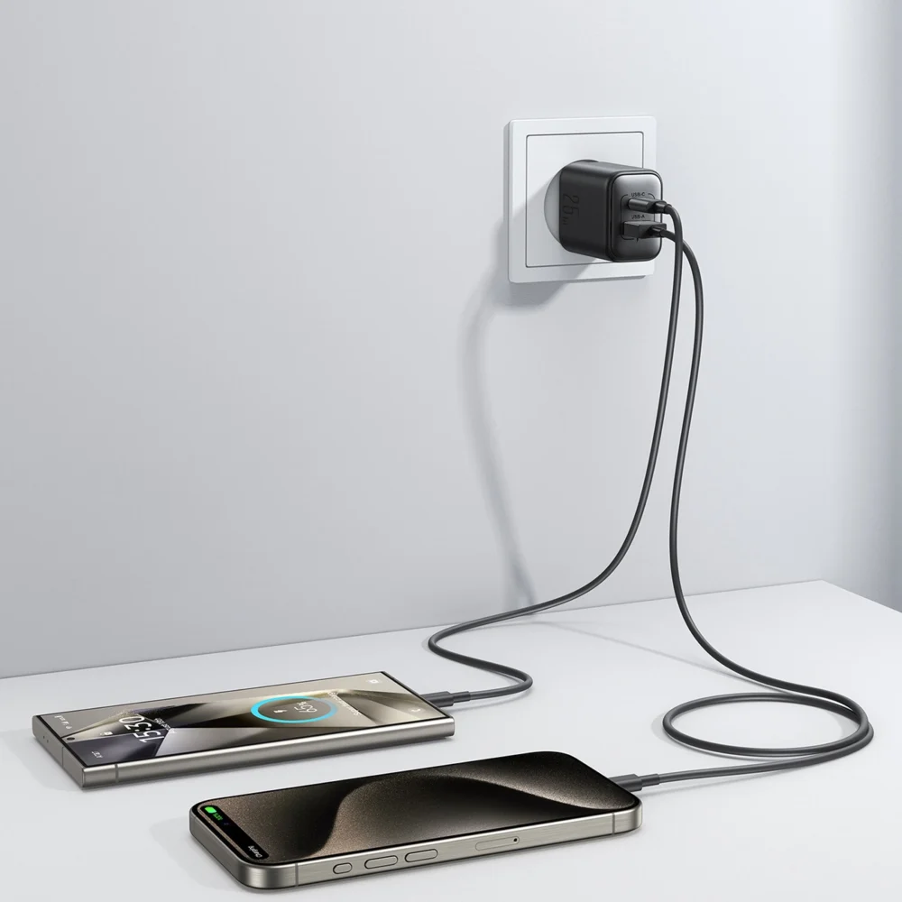 Joyroom JR-TCF13 network charger USB-C / USB-A 25W SFC / PPS / PD - blackeng