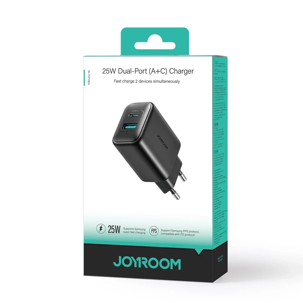 Joyroom JR-TCF13 network charger USB-C / USB-A 25W SFC / PPS / PD - blackeng
