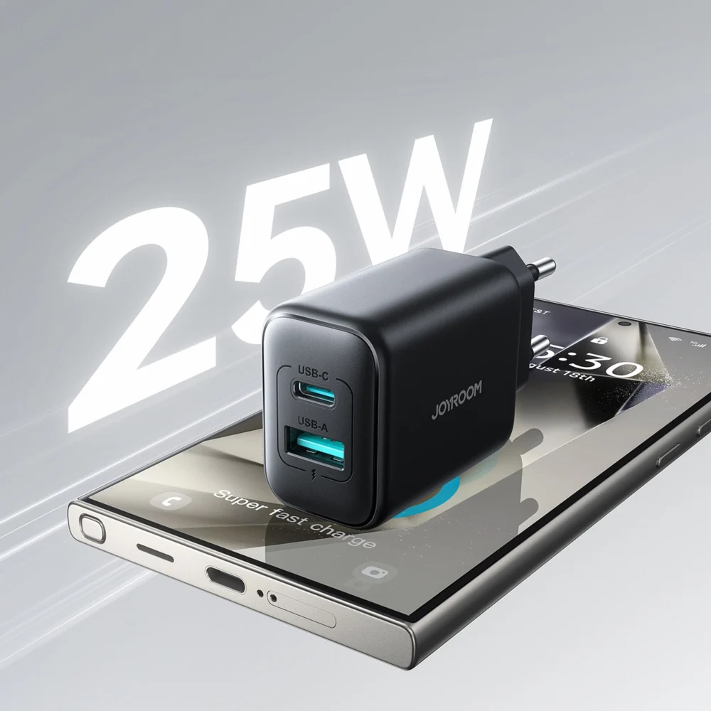 Joyroom JR-TCF13 network charger USB-C / USB-A 25W SFC / PPS / PD - blackeng