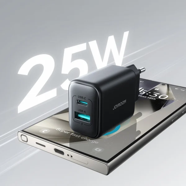 Joyroom JR-TCF13 network charger USB-C / USB-A 25W SFC / PPS / PD - blackeng