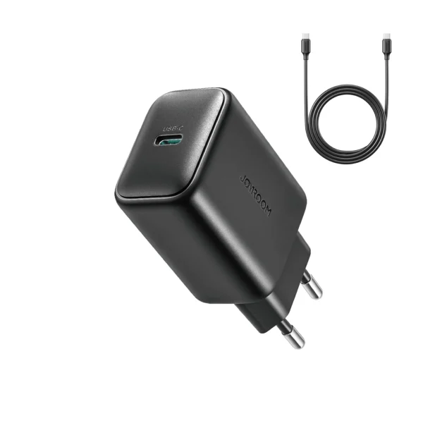 Joyroom JR-TCF23 network charger USB-C 25W SFC / PPS / PD - black + USB-C / USB-C cable 1meng