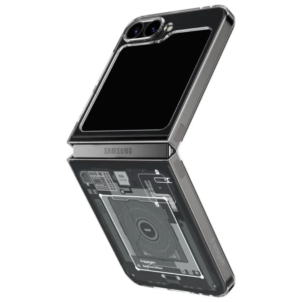 Spigen Airskin Case for Samsung Galaxy Z Flip 6 - Dark Gray (Zero One Pattern)eng