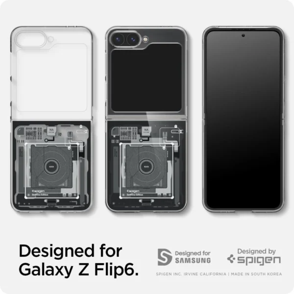Spigen Airskin Case for Samsung Galaxy Z Flip 6 - Dark Gray (Zero One Pattern)eng