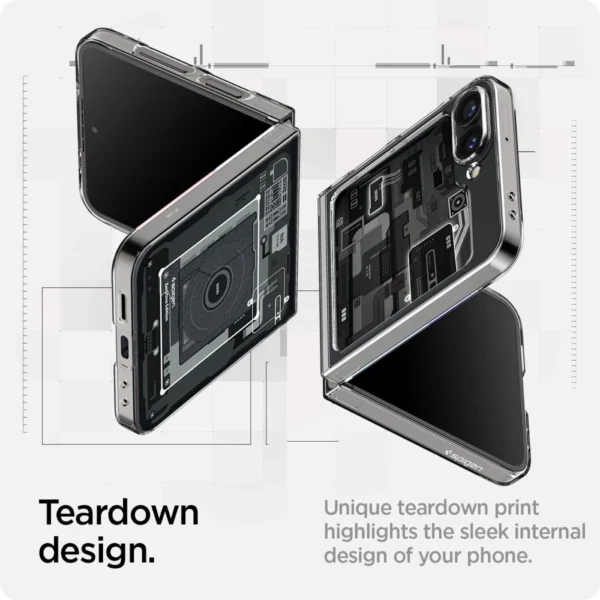 Spigen Airskin Case for Samsung Galaxy Z Flip 6 - Dark Gray (Zero One Pattern)eng